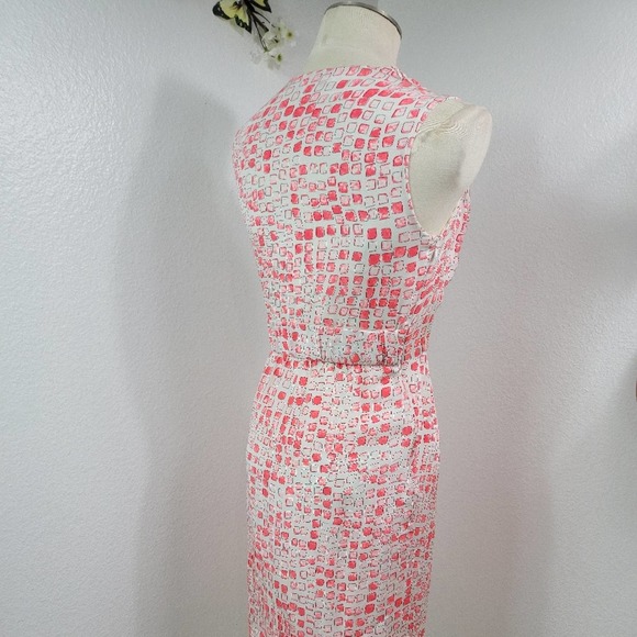 DIANE VON FURSTENBERG 100% SILK ROUGE SLEEVELESS CORAL ALBA TWO SILK DRE… - Picture 12 of 12